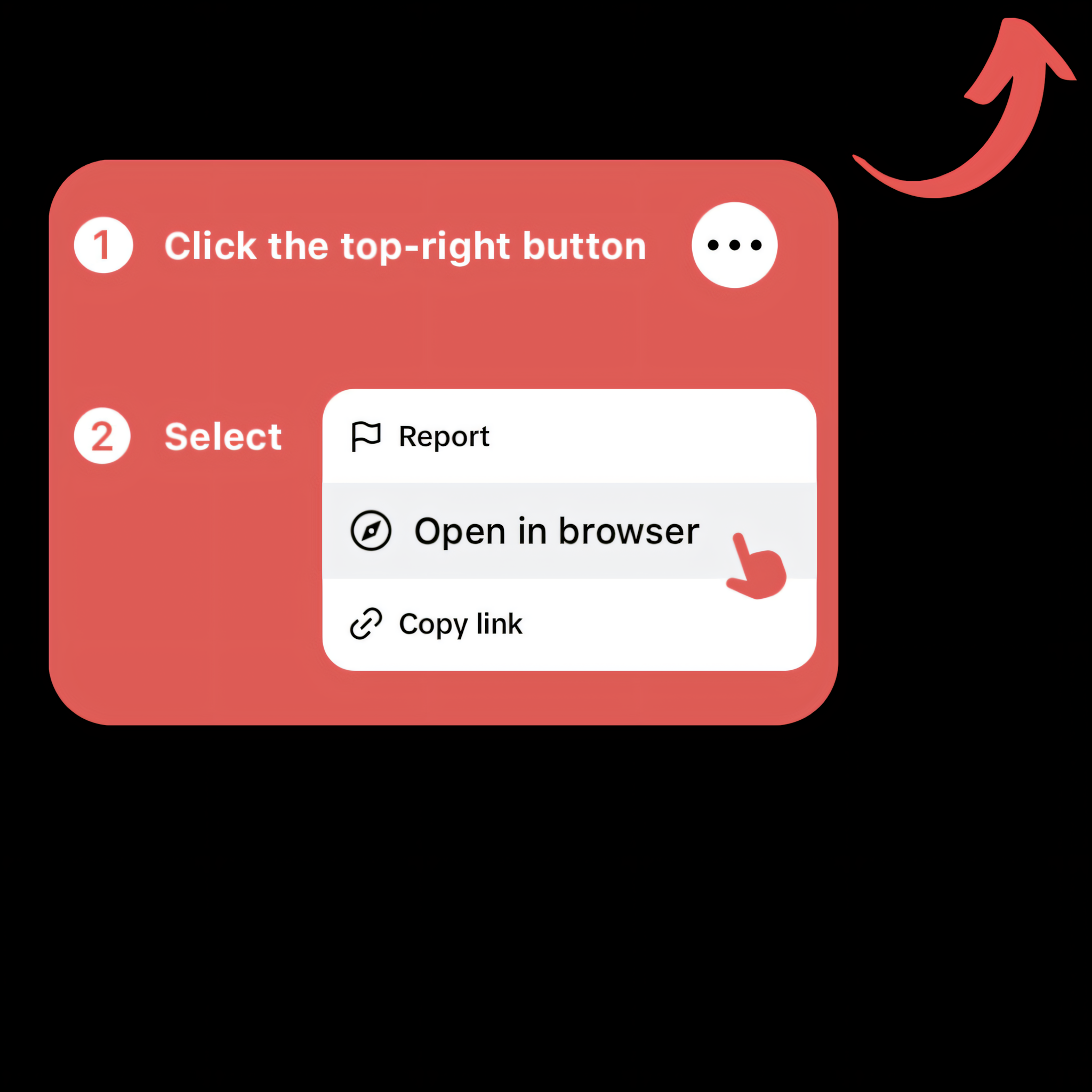 Open in browser instructions